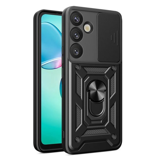 Samsung Galaxy S25+ Plus Tok - Hybrid Armor Camshield - Fekete
