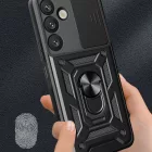 Samsung Galaxy S25+ Plus Tok - Hybrid Armor Camshield - Fekete