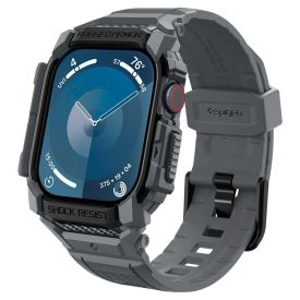Apple Watch 10 (46mm) Tok és Szíj - Spigen Rugged Armor Pro - Szürke   Apple Watch 10 (46mm) Tok és Szíj - Spigen Rugged Armor Pro - Szürke