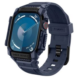 Apple Watch 10 (46mm) Tok és Szíj - Spigen Rugged Armor Pro - Kék   Apple Watch 10 (46mm) Tok és Szíj - Spigen Rugged Armor Pro - Kék