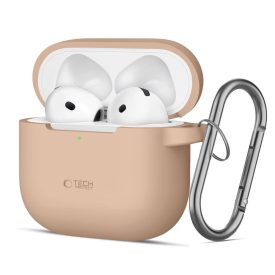 AirPods 4 Tok - Tech-Protect Silicone Hook - Bézs AirPods 4 Tok - Tech-Protect Silicone Hook - Bézs