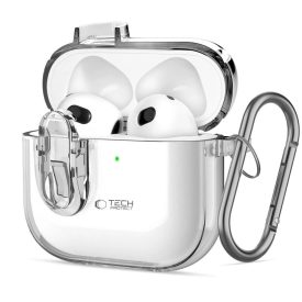 AirPods 4 Tok - Tech-Protect Slim Hook - Átlátszó AirPods 4 Tok - Tech-Protect Slim Hook - Átlátszó