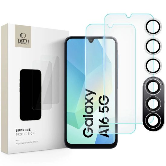 Samsung Galaxy A16 4G / 5G Kijelzővédő és Kameravédő Üvegfólia Készlet - Tech-Protect Supreme Set