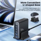 Tech-protect DC140W-GAN Hálózati Töltőállomás 140W - 3x USB-C + 2x USB-A - Fekete