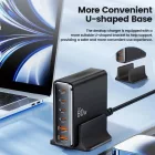 Tech-protect DC80W-GAN Hálózati Töltőállomás 80W - 4x USB-C + 2x USB-A - Fekete