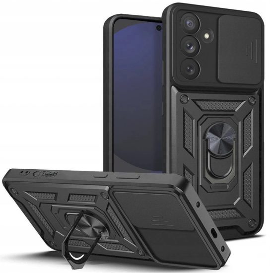 Samsung Galaxy S24 FE Tok - Tech-Protect CamShield Pro - Fekete