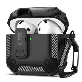 AirPods 4 Tok - Tech-Protect Carbonox - Fekete AirPods 4 Tok - Tech-Protect Carbonox - Fekete