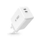Tech-Protect NC45W-GAN Hálózati Töltő 45W - 2x USB-C - Fehér