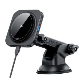 ESR HaloLock Qi2 Autós Tartó és Töltő 15W - Tapadókorongos - Fekete   ESR HaloLock Qi2 Autós Tartó és Töltő 15W - Tapadókorongos - Fekete
