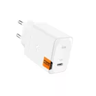 Spigen ArcStation Pro Hálózati Töltő 65W - USB-C + USB-C Kábel - Fehér