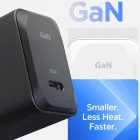 Spigen ArcStation Pro Hálózati Töltő 65W - USB-C + USB-C Kábel - Fekete