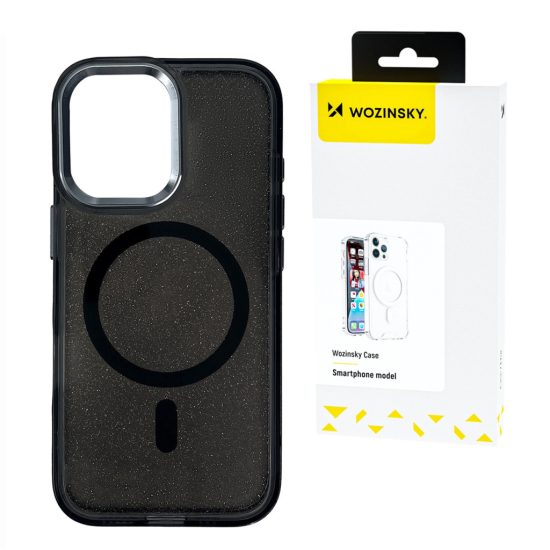 Samsung Galaxy S25 Tok - Wozinsky Glitter Case MagSafe - Áttetsző-Fekete