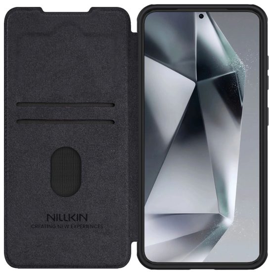 Samsung Galaxy S25 Tok - Nillkin Qin Pro Leather - Fekete