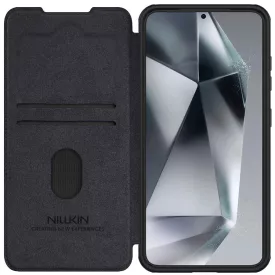   Samsung Galaxy S25+ Plus Tok - Nillkin Qin Pro Leather - Fekete