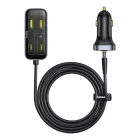 Baseus BackseatPal L1 Autós Töltő 110W - 3U+3C + 1.5m Kábel - Fekete
