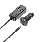 Baseus BackseatPal L1 Autós Töltő 110W - 3U+3C + 1.5m Kábel - Fekete