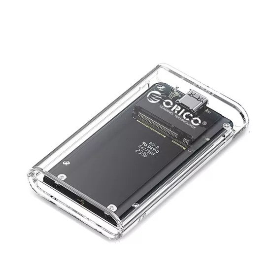 Orico Mini mSATA SSD Ház - USB-C 3.2 5Gb/s - Átlátszó