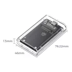 Orico Mini mSATA SSD Ház - USB-C 3.2 5Gb/s - Átlátszó