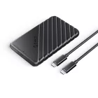 Orico 2,5" HDD/SSD Ház USB-C 3.1 Gen1 SATA 3.0 + Kábel - UASP+TRIM - Fekete