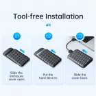 Orico 2.5" HDD/SSD Ház - USB Micro-B 5Gb/s - Fekete