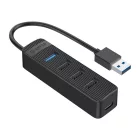 Orico TWU32-4A USB-A 3.1 HUB - 1x USB-A 3.1 + 3x USB-A 2.0 + USB-C 5V/3A - Fekete