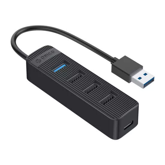 Orico TWU32-4A USB-A 3.1 HUB - 1x USB-A 3.1 + 3x USB-A 2.0 + USB-C 5V/3A - Fekete
