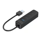 Orico TWU32-4A USB-A 3.1 HUB - 1x USB-A 3.1 + 3x USB-A 2.0 + USB-C 5V/3A - Fekete