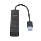Orico TWU32-4A USB-A 3.1 HUB - 1x USB-A 3.1 + 3x USB-A 2.0 + USB-C 5V/3A - Fekete