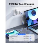 Orico CDX USB-C - USB-C Kábel - 1m 5A 100W - Fekete