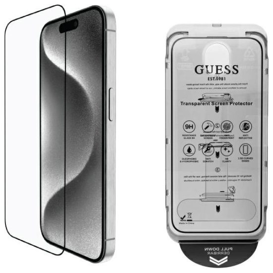 iPhone 16 Pro Kijelzővédő Üvegfólia - Guess Screen Protector 2.5D Outline