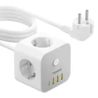 Baseus PowerCombo Hosszabbító Elosztó 7in1 Cube -  3x AC + 3x USB-A + 1x USB-C 1.5m - Fehér