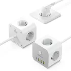 Baseus PowerCombo Hosszabbító Elosztó 7in1 Cube -  3x AC + 3x USB-A + 1x USB-C 1.5m - Fehér