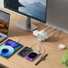Baseus PowerCombo Hosszabbító Elosztó 7in1 Cube -  3x AC + 3x USB-A + 1x USB-C 1.5m - Fehér