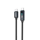 Dudao USB-C - USB-C Kábel Kijelzővel - 1m 100W - Fekete