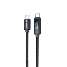 Dudao USB-C - USB-C Kábel Kijelzővel - 1m 100W - Fekete