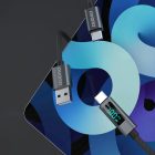 Dudao USB-C - USB-C Kábel Kijelzővel - 1m 100W - Fekete