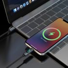 Dudao USB-C - USB-C Kábel Kijelzővel - 1m 100W - Fekete