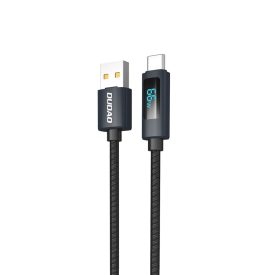 Dudao USB-A - USB-C Kábel Kijelzővel - 1m 66W - Fekete Dudao USB-A - USB-C Kábel Kijelzővel - 1m 66W - Fekete
