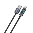 Dudao USB-A - USB-C Kábel Kijelzővel - 1m 66W - Fekete