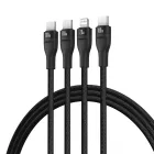 Baseus Flash 3 3in1 USB-C - 2x USB-C + Lightning Kábel - 1.5m 100W - Fekete