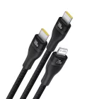 Baseus Flash 3 3in1 USB-C - 2x USB-C + Lightning Kábel - 1.5m 100W - Fekete