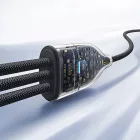 Baseus Flash 3 3in1 USB-C - 2x USB-C + Lightning Kábel - 1.5m 100W - Fekete