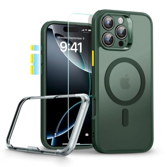 iPhone 16 Pro Tok - ESR Classic Pro Halolock Szett - Zöld