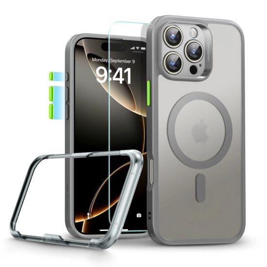 iPhone 16 Pro Max Tok - ESR Classic Pro Halolock Szett - Szürke
