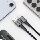 Tech-Protect Ultraboost DNA USB-A - USB-C Kábel - 1m 3A 15W - Szürke