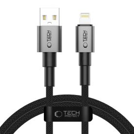 Tech-Protect Ultraboost DNA USB-A - Lightning Kábel - 1m 2.4A 15W - Szürke   Tech-Protect Ultraboost DNA USB-A - Lightning Kábel - 1m 2.4A 15W - Szürke