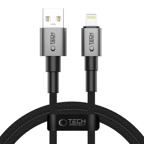 Tech-Protect Ultraboost DNA USB-A - Lightning Kábel - 1m 2.4A 15W - Szürke
