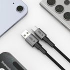 Tech-Protect Ultraboost DNA USB-A - USB-C Kábel - 2m 3A 15W - Szürke