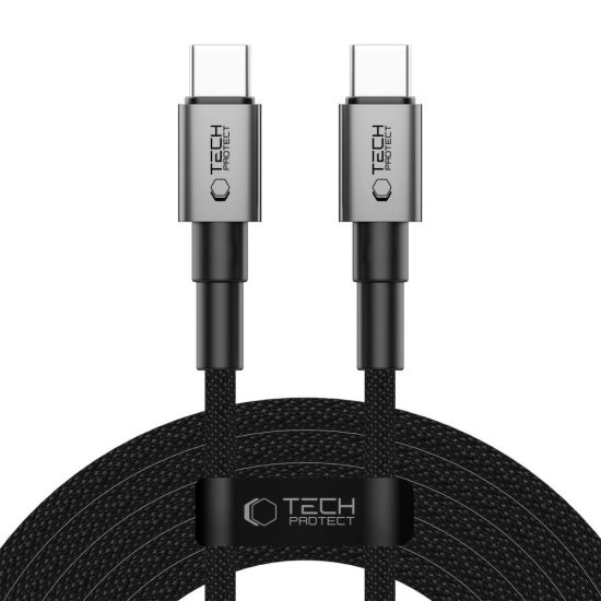 Tech-Protect Ultraboost DNA USB-C - USB-C Kábel - 3m 3A 60W - Szürke