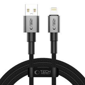 Tech-Protect Ultraboost DNA USB-A - Lightning Kábel - 2m 2.4A 15W - Szürke   Tech-Protect Ultraboost DNA USB-A - Lightning Kábel - 2m 2.4A 15W - Szürke